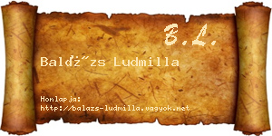 Balázs Ludmilla névjegykártya