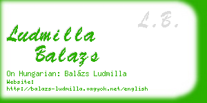 ludmilla balazs business card